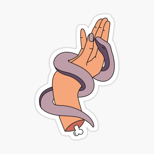 "Snake on a Hand Sticker" Sticker for Sale by bethanhdesign | Redbubble
