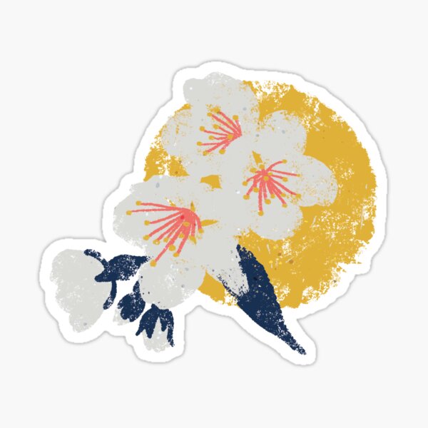 Cherry Blossom Dot - Coral Sticker