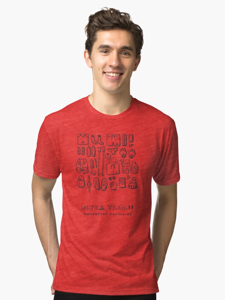 Alternate view of Ultra Trail - Mandatory Equipment - White Tri-blend T-Shirt