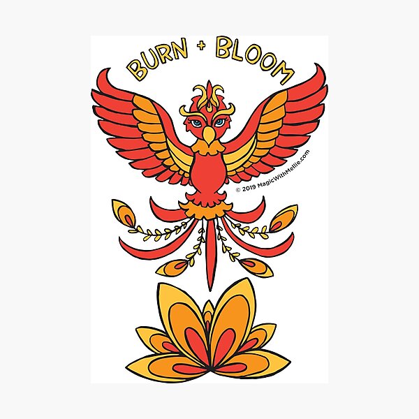 Burn and Bloom - Animals of Inspiration Phoenix Illustration Photographic Print