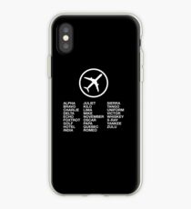 The Phonetic Alphabet with a picture of an airplane. iPhone Case
