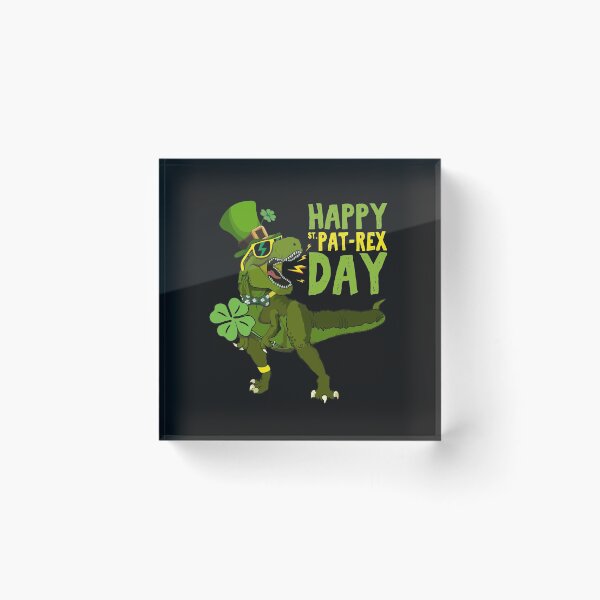 Item preview, Happy St Pat Rex Day St Patricks Dinosaur  Rex Leprechaun Hat Holding Shamrock Funny Kids  designed and sold by alenaz.