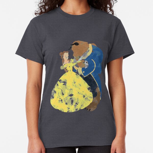 Watercolour Grunge of Beauty and The Beast (with transparency) Classic T-Shirt