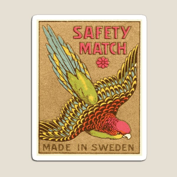 Item preview, vintage matchbox Swedish budgerigar designed and sold by jonnychiba.
