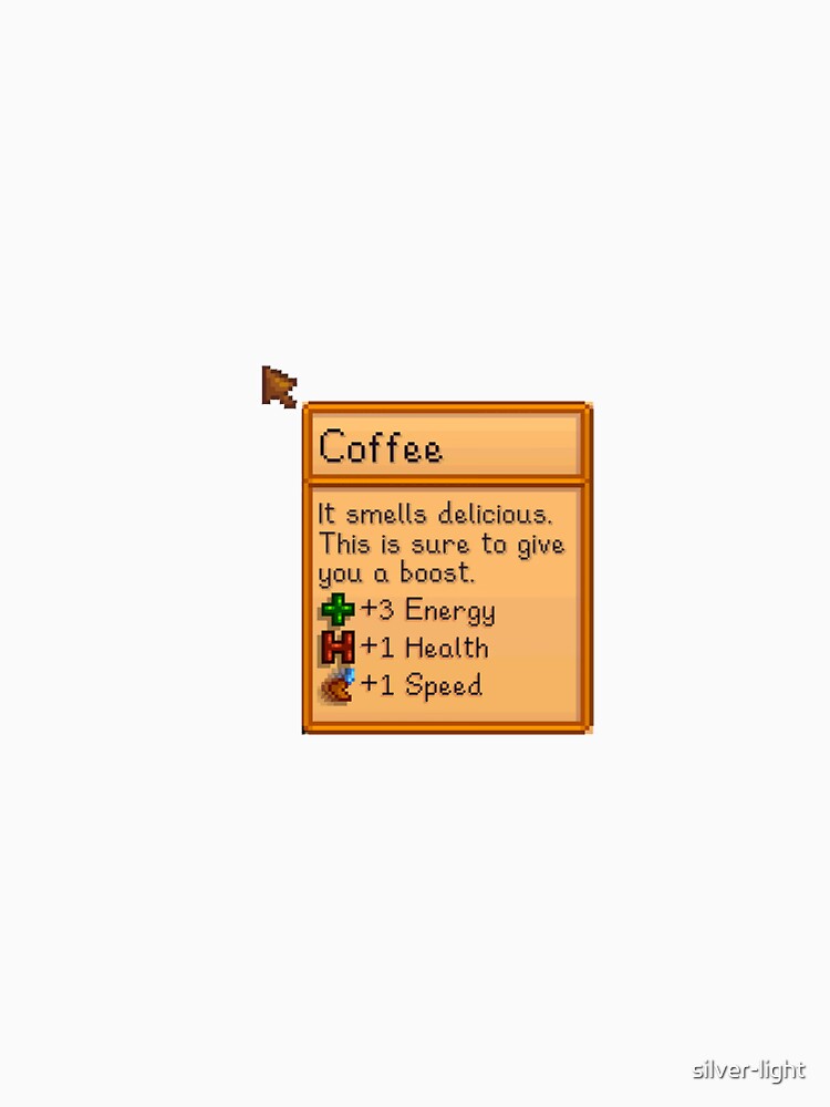 Aperçu 7 sur 7. T-shirt classique avec l'œuvre StardewValley Mug À Café créée et vendue par silver-light.