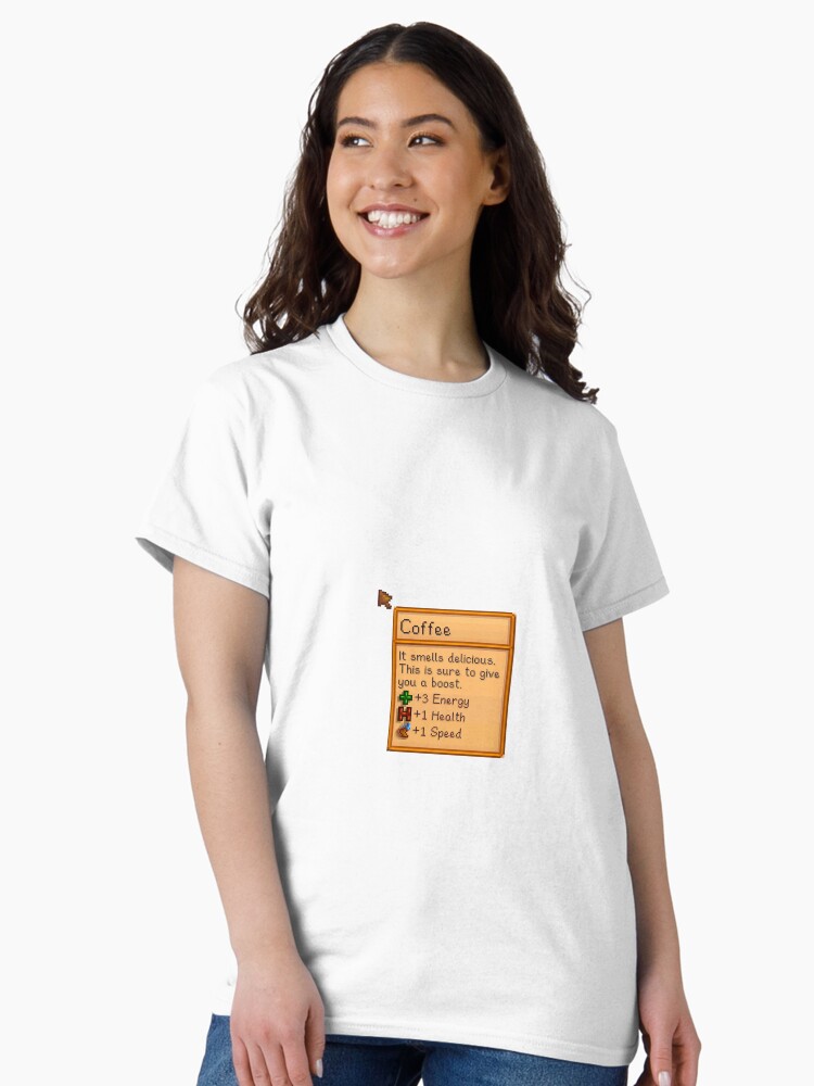 Aperçu 2 sur 7. T-shirt classique avec l'œuvre StardewValley Mug À Café créée et vendue par silver-light.