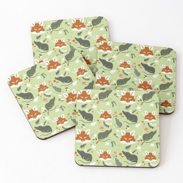 Item preview, Shrew, fox and mushroom British woodland pattern designed and sold by Bryn Forrester.