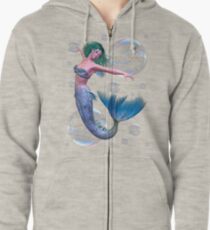 Sudadera con capucha y cremallera Mermaid in Bubbles