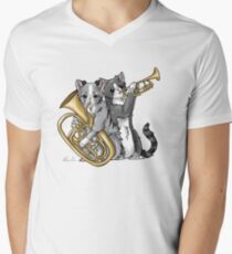 Brass Cats V-Neck T-Shirt