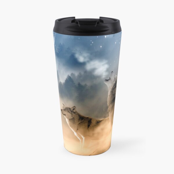Wolves Howling in the Moonlight Travel Mug