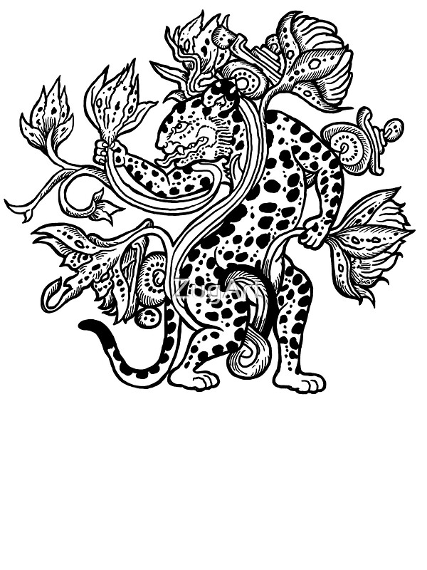 "Mayan Jaguar with Lotus" Stickers by ZugArt | Redbubble