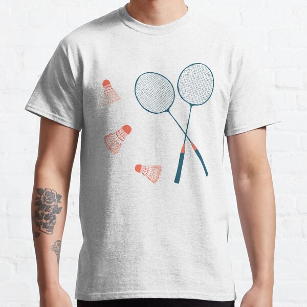 Let's Play Badminton - sweet illustration in blue & red Classic T-Shirt