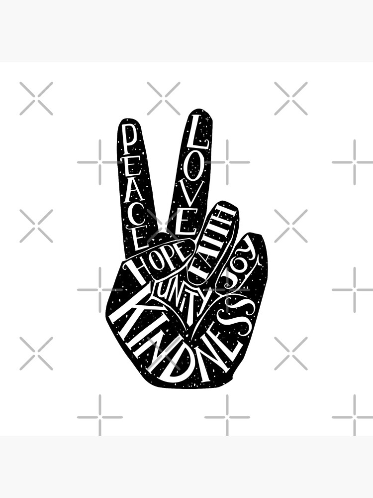 Peace Sign with words Peace, Love, Faith, Joy, Hope, Kindness, Unity by picbykate