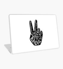 Signe de paix avec des mots Paix, amour, foi, joie, espoir, gentillesse, unité Skin de laptop