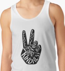 Peace Sign with words Peace, Love, Faith, Joy, Hope, Kindness, Unity Men's Tank Top