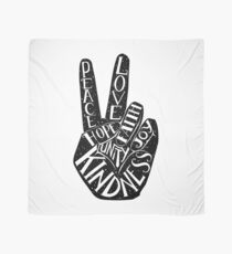 Peace Sign with words Peace, Love, Faith, Joy, Hope, Kindness, Unity Scarf