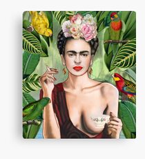 Frida con amigos Canvas Print
