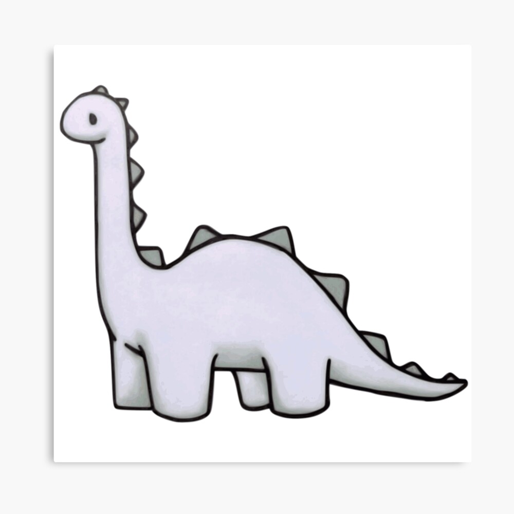 Impression Photo Dessin Anime Mignon Dinosaure Long Cou Dino Par Infinitesix Redbubble