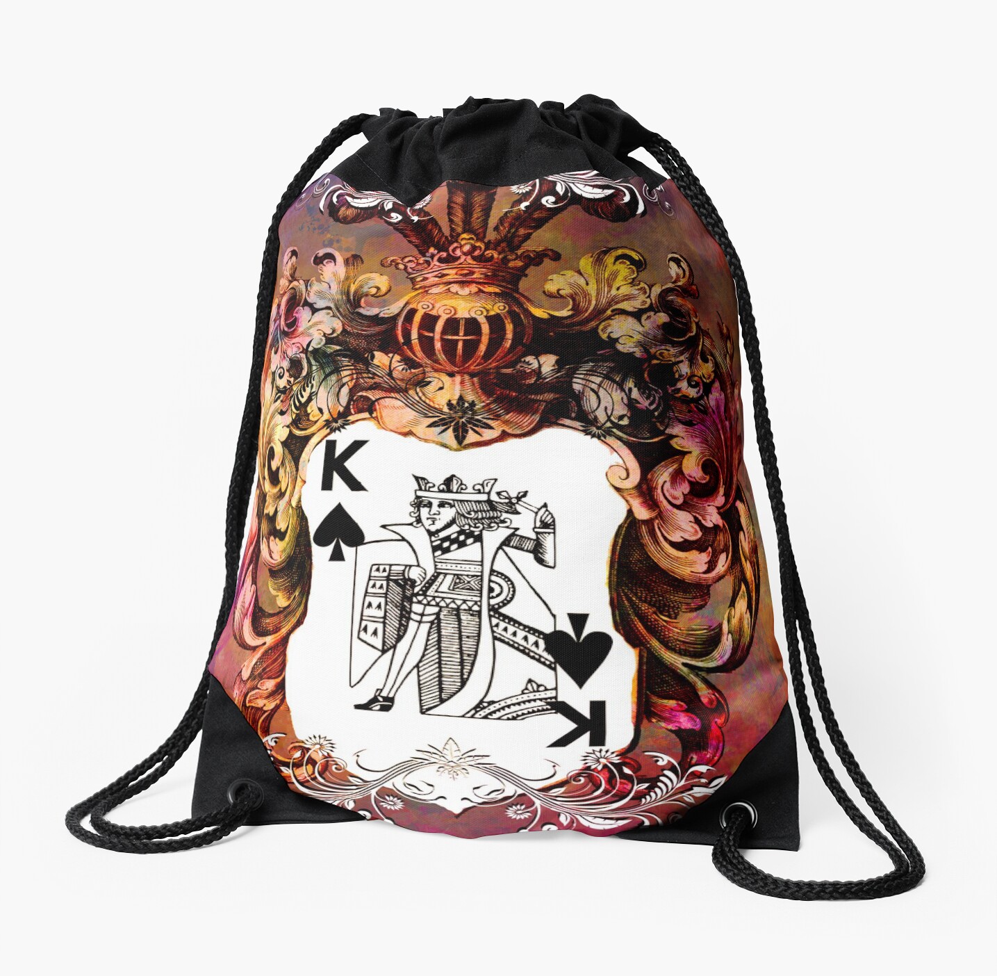 "Poker King Spades colored" Drawstring Bags by JBJart Redbubble