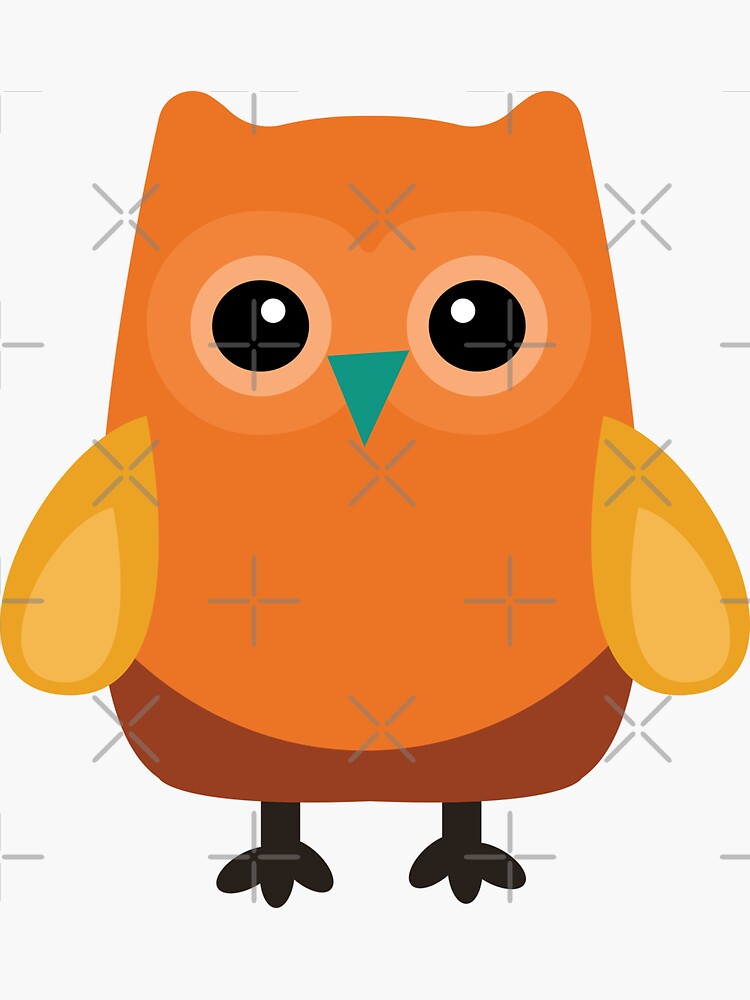 "Cute Little Orange Owl" Sticker by DesignsByDB Redbubble