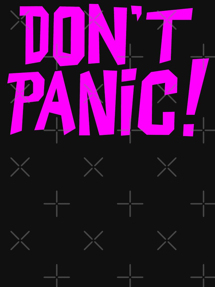 Thumbnail 7 of 7, Essential T-Shirt, NDVH Don't Panic - Magenta 1 H2G2 designed and sold by nikhorne.