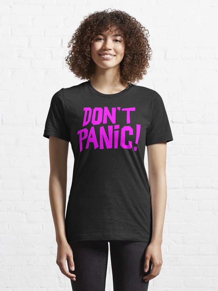 Thumbnail 6 of 7, Essential T-Shirt, NDVH Don't Panic - Magenta 1 H2G2 designed and sold by nikhorne.