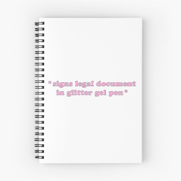 Item preview, *signs legal document in glitter gel pen* designed and sold by Anna Kubitz.