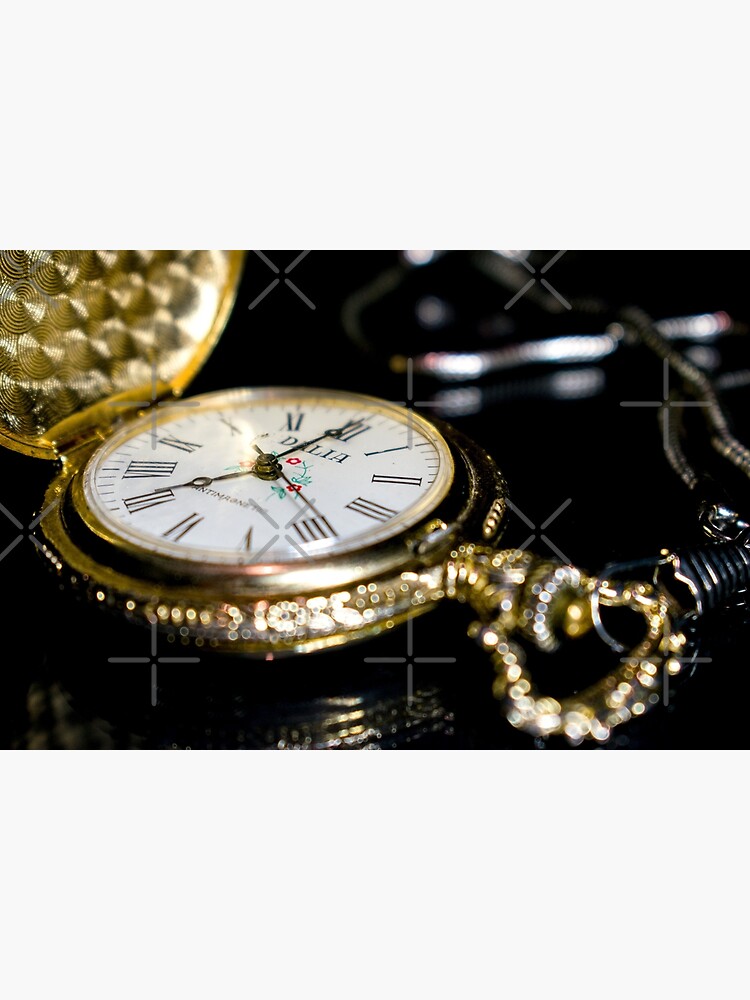 Pocket Watch Still Life Photo, Studio, Black Background Poster