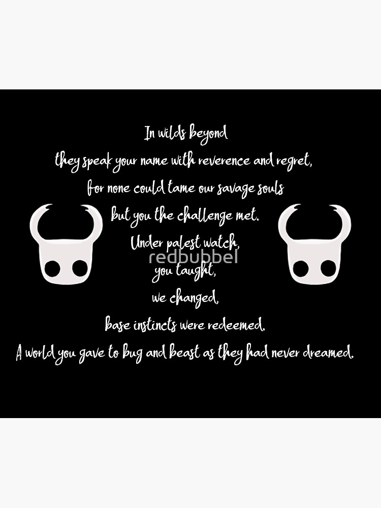 Hollow Knight Poem Premium Matte Vertical Poster sold by Divya Kumar ...