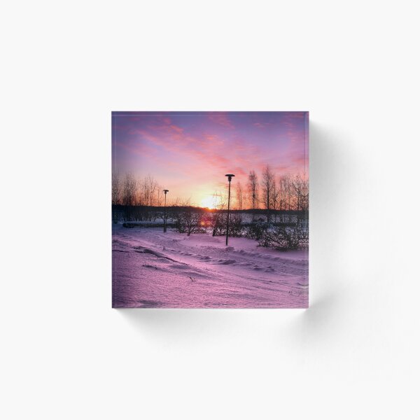 winter sunrise Acrylic Block