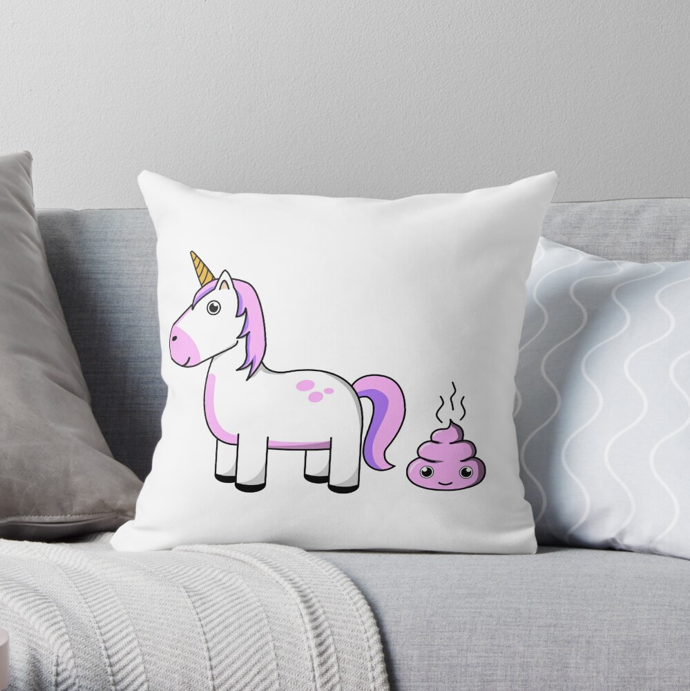 poop unicorn pillow