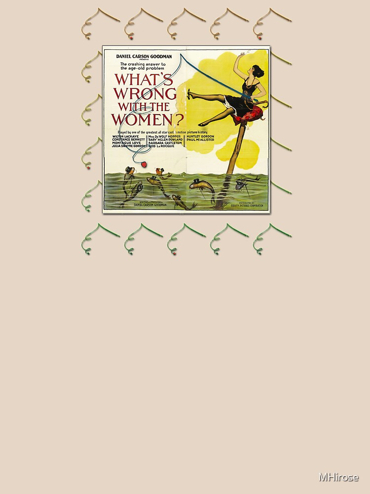 Vintage Fun Flapper Fishing Design Featuring 'What's Wrong With The Women?' by MHirose