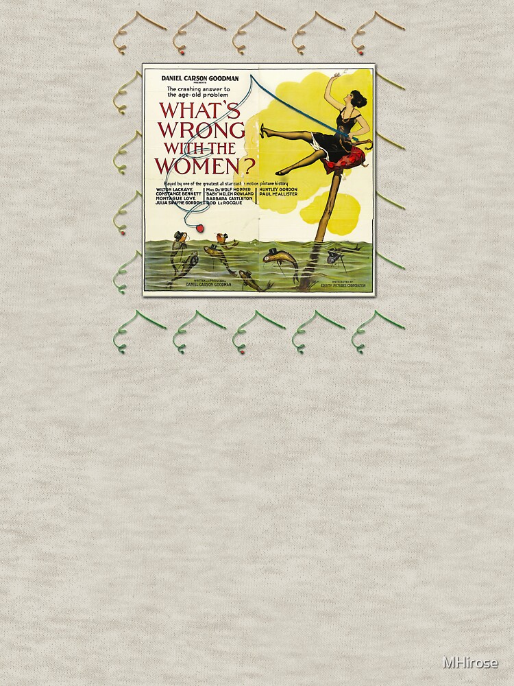 Vintage Fun Flapper Fishing Design Featuring 'What's Wrong With The Women?' by MHirose