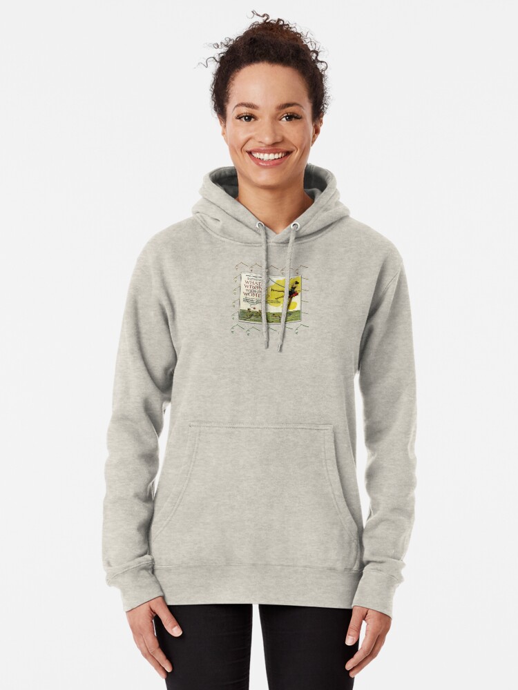 Alternate view of Vintage Fun Flapper Fishing Design Featuring 'What's Wrong With The Women?' Pullover Hoodie