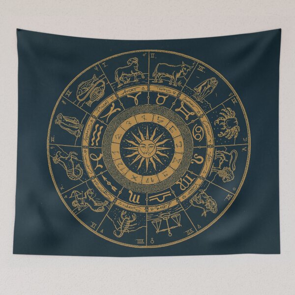 Item preview, Vintage Zodiac and Astrology Chart | Royal Blue and Gold designed and sold by Daniel Watts.