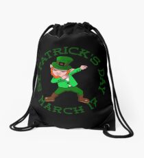 redhead dabbing leprechaun Drawstring Bag