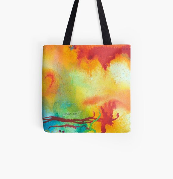 Imagine Affirmation - Bright abstract painting All Over Print Tote Bag