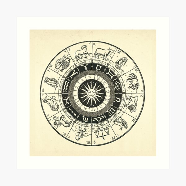 Vintage Zodiac & Astrology Chart Art Print