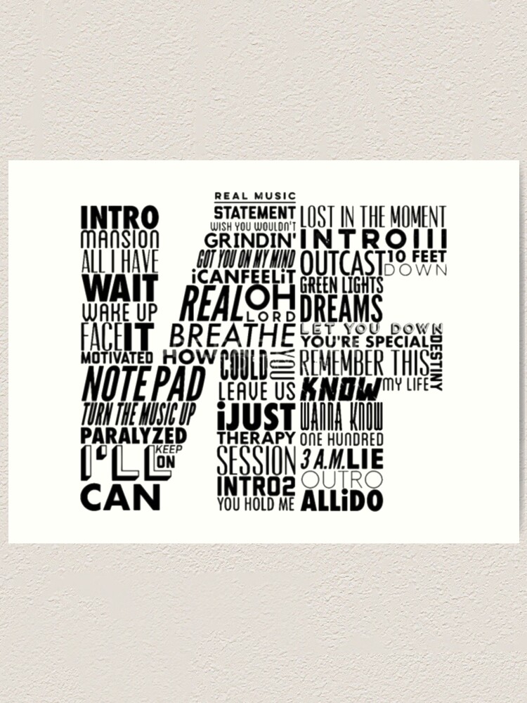 Real Music Art Print By Erinsoft Redbubble - nf paralyzed roblox id code