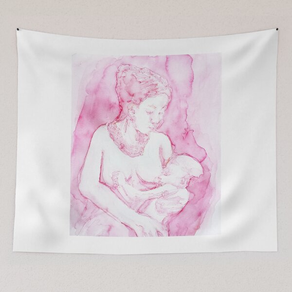 Item preview, Breastfeeding Tribal Woman in Watercolor Style designed and sold by Arte Ricafort.