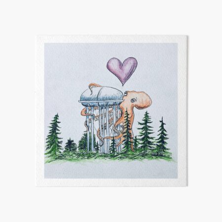 Vista previa del artículo con la obra «Pulpo ama la torre de agua Magnolia», diseñado y vendido por Jodi Wade.
