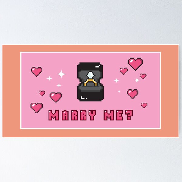 Item preview, Marry Me? Valentine's Day 8Bit Proposal designed and sold by WorldofWendy.