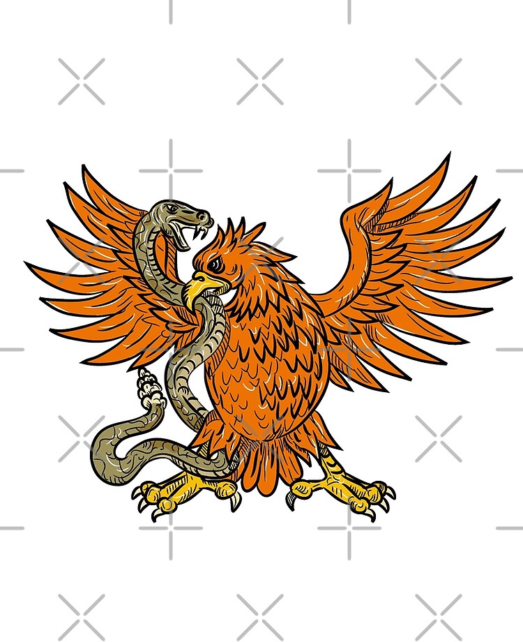 Funda y vinilo para iPad «Águila de oro agarrando dibujo de serpiente de  cascabel» de patrimonio | Redbubble