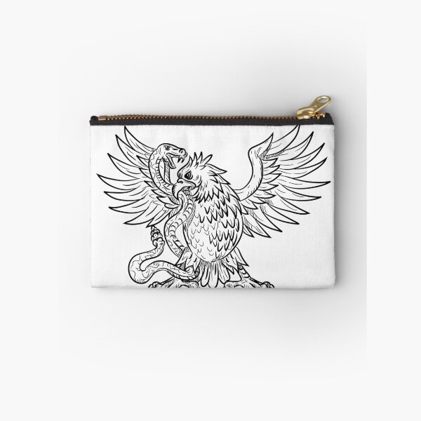 Item preview, Mexican Eagle Fighting Rattlesnake Drawing Black and White designed and sold by patrimonio.