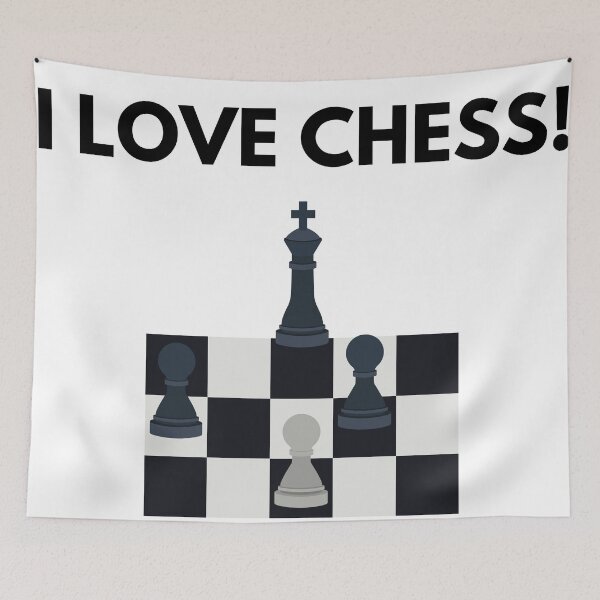 Item preview, I love chess on a chessboard with pawns and king checkmate designed and sold by javes93.