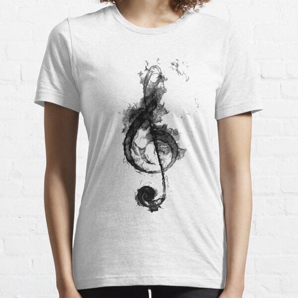 Black Smoke Music Symbol - HipHop Essential T-Shirt