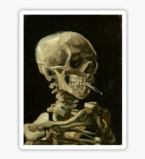 Vincent Van Gogh smoking skeleton Sticker