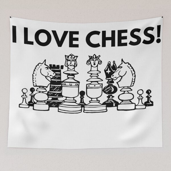 Item preview, I love chess illustrated chess-set pieces king queen knight bishop rook pawn full set royalty designed and sold by javes93.