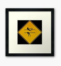 Volleyball - Warning Sign Framed Print