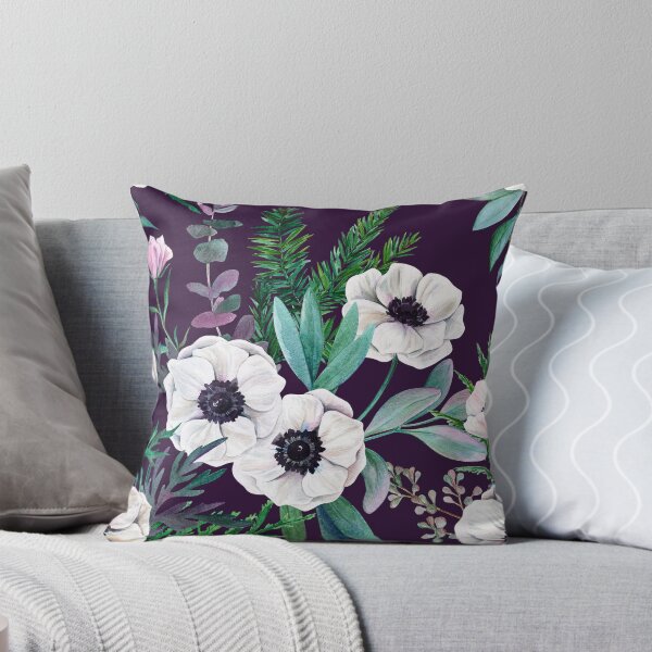 Item preview, Winter anemones, hand drawn watercolor pattern designed and sold by Julia Solomatina.